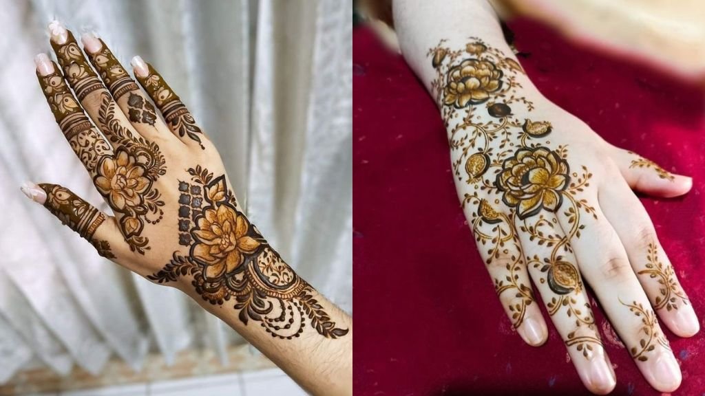 Rose Mehndi Design Back Hand