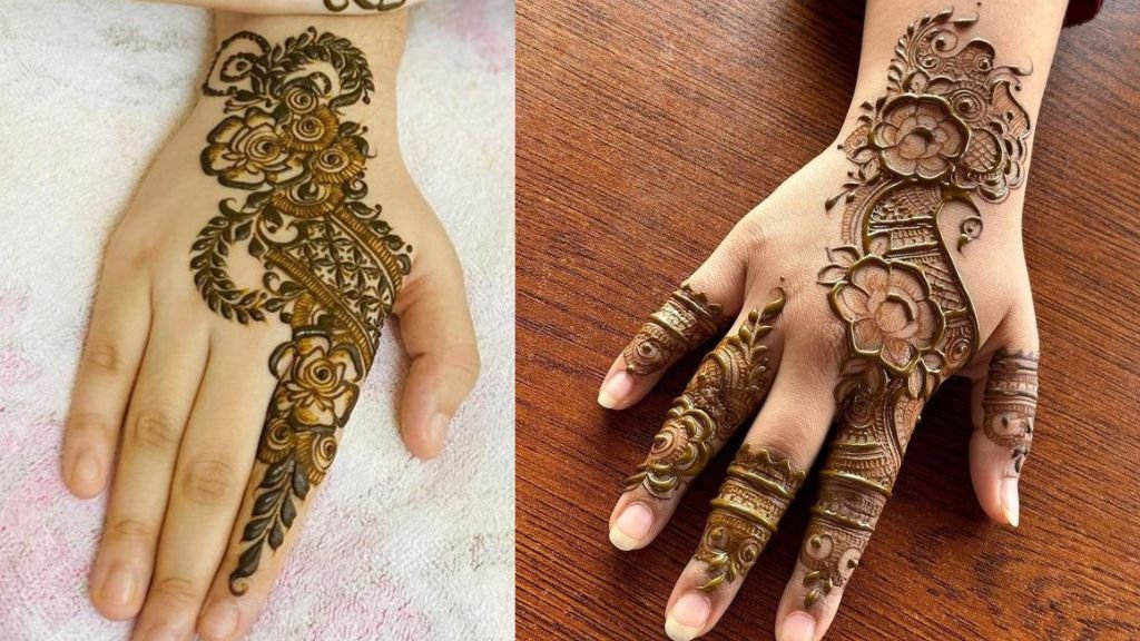Rose Mehndi Design Back Hand