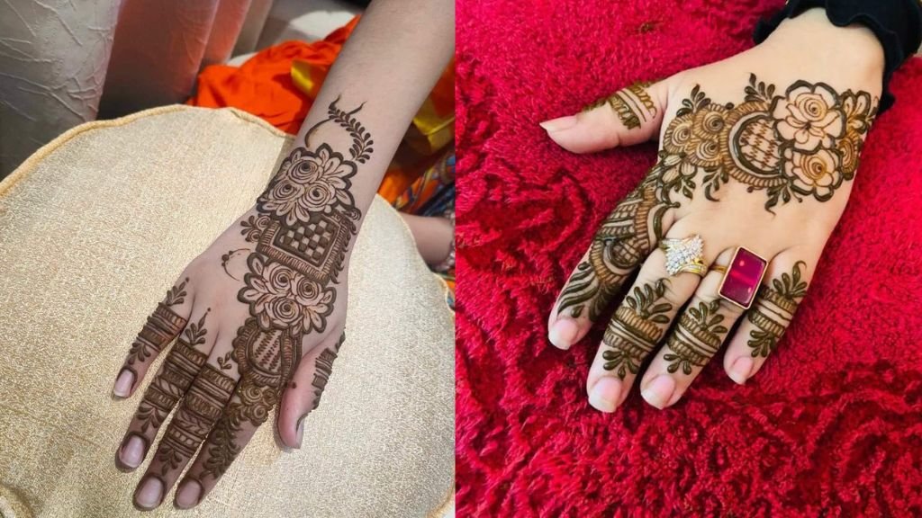 Rose Mehndi Design Back Hand