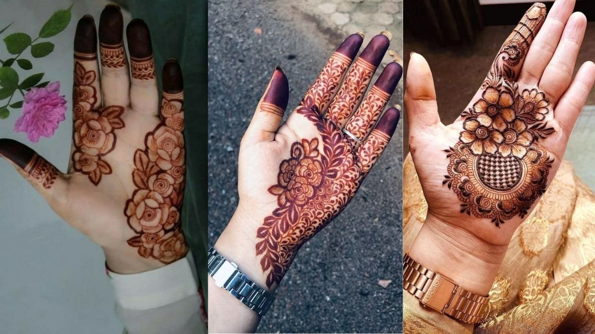 Flower Mehndi Design Front Hand